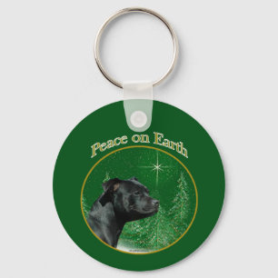 Staffordshire Bull Terrier Peace Keychain