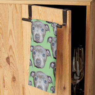Staffordshire Bull Terrier Puppy Faces, Kitchen Towel