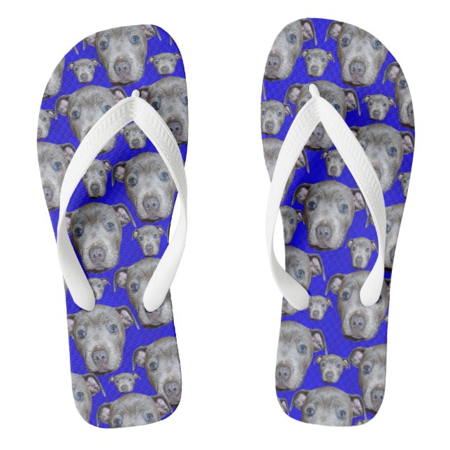 Staffordshire Bull Terrier Puppy Pattern, Flip Flops (Footbed)