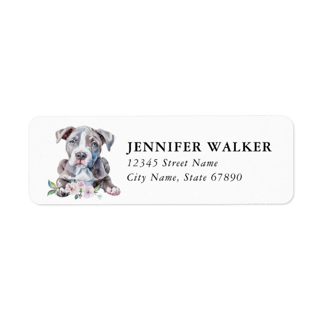 Staffordshire Bull Terrier Return Address Labels (Front)