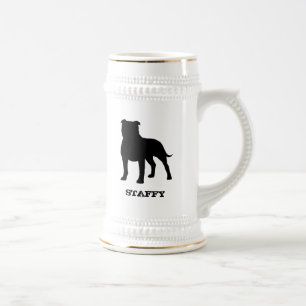Staffordshire Bull Terrier Silhouette Staffy Dog Beer Stein