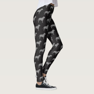 Staffordshire Bull Terrier Silhouettes Pattern Leggings