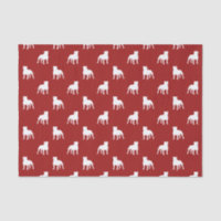 Staffordshire Bull Terrier Silhouettes Pattern Red