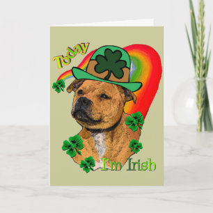 Staffordshire Bull Terrier St. Pat's Card
