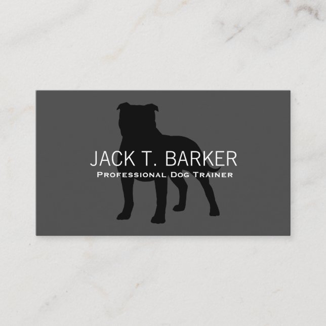 Staffordshire Bull Terrier Staffy Dog Silhouette Business Card (Front)