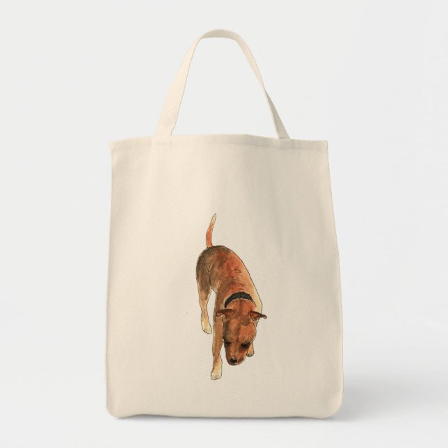 Staffordshire Bull Terrier Watercolour Dog Design Tote Bag (Front)