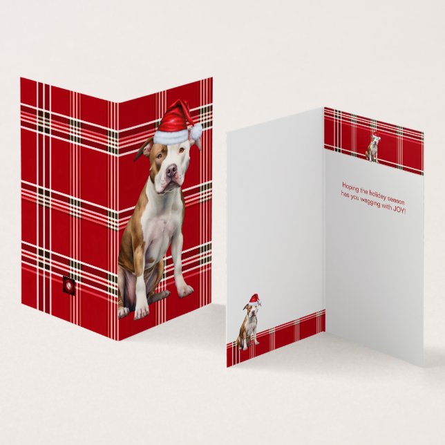 Staffordshire Chien de vacances Rouge de Noël Plai (Inside and Outside)