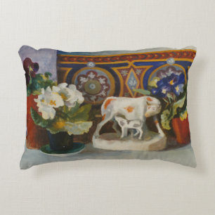 Staffordshire Cow with Primulaes 2004 Accent Pillow