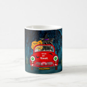 Staffordshire Dog Driving Car Scary Halloween Coffee Mug