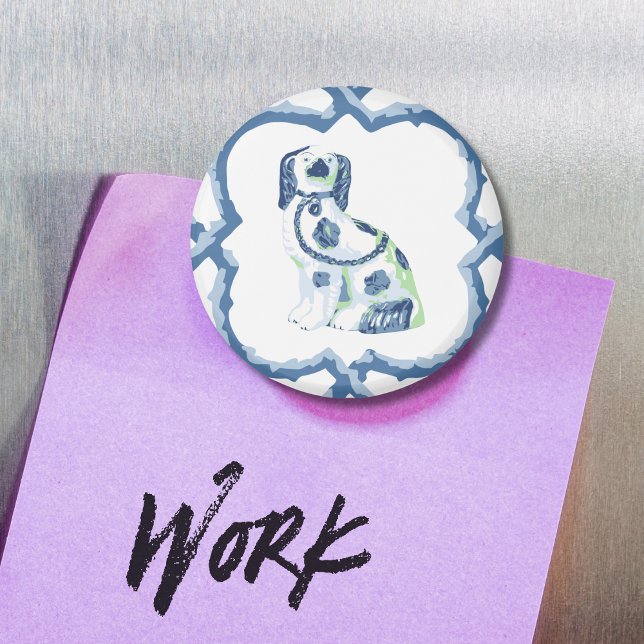 Staffordshire Dog Opt 1 in Slate and Green Magnet (Creator Uploaded)