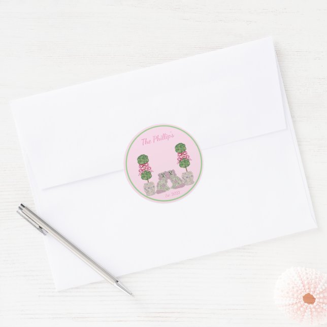 Staffordshire Dogs Chinoiserie Ginger Jar Jars  Classic Round Sticker (Envelope)