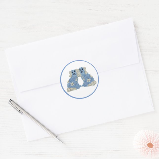 Staffordshire Dogs Chinoiserie Ginger Jar Jars  Classic Round Sticker (Envelope)