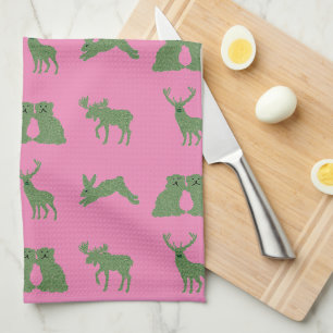 Staffordshire Dogs Topiary Deer Rabbit   Kitchen Towel