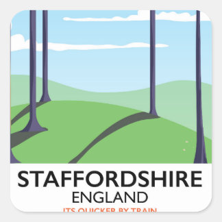 Staffordshire England train poster Square Sticker