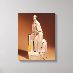 Staffordshire figure of a cricketer, 1865 canvas print