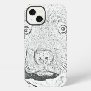 Staffordshire Puppy Pencil Drawing, iPhone 13 Case