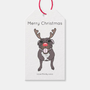 Staffordshire Terrier Dog Merry Christmas Gift Tag