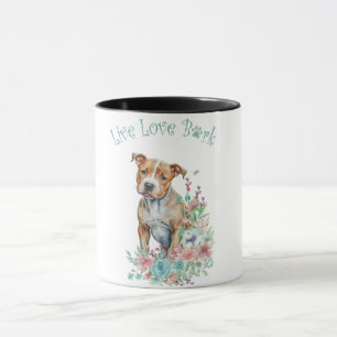 Staffordshire Terrier Dog Mom Floral Mug