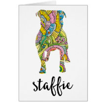 Staffordshire Terrier Floral Pattern Silhouette