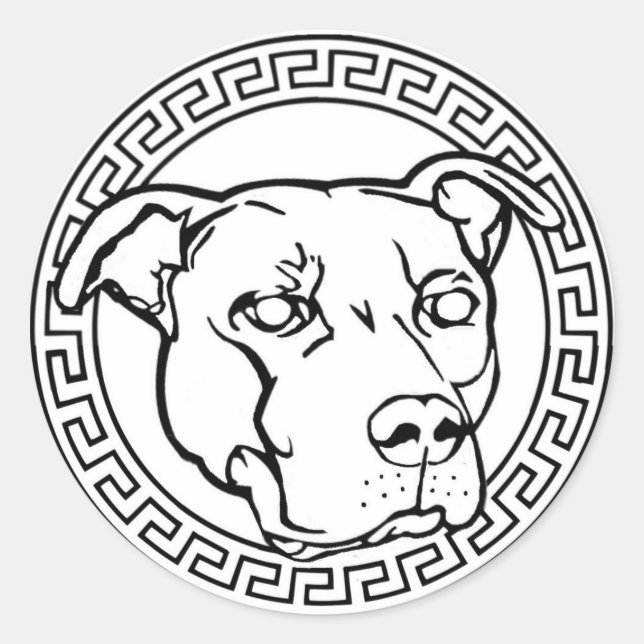 Staffordshire Terrier Logo Round Bumper Sticker (Front)