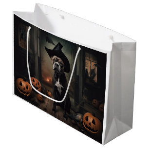 Staffordshire Terrier Pumpkins Halloween Scary  Large Gift Bag