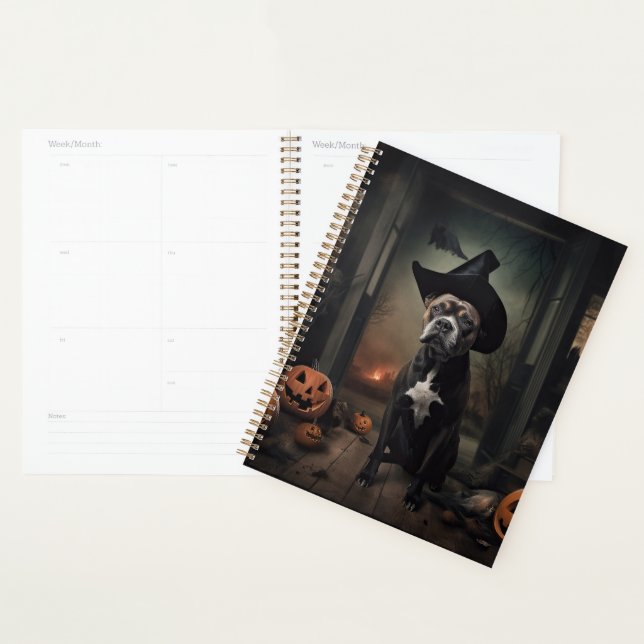 Staffordshire Terrier Pumpkins Halloween Scary  Planner (Display)