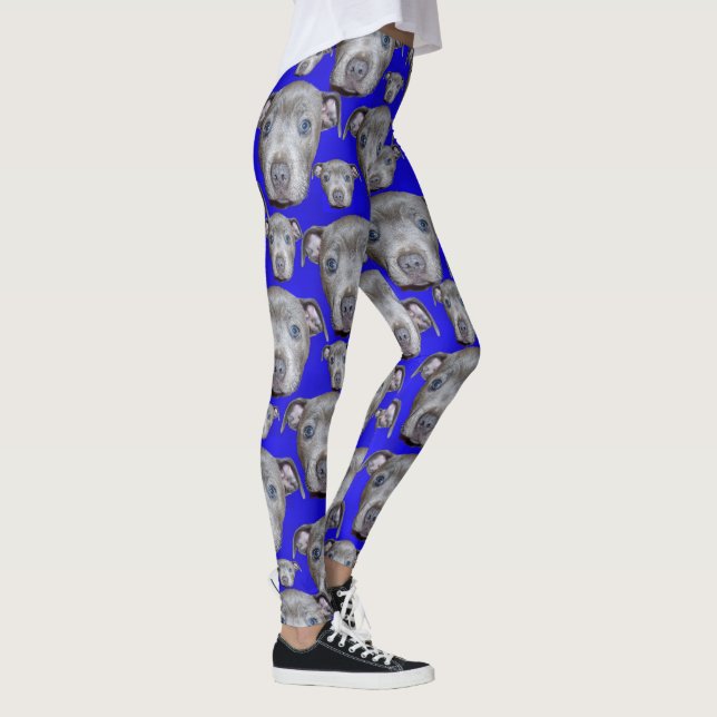 Stafforshire Bull Terrier Puppy Face, Leggings (Right)