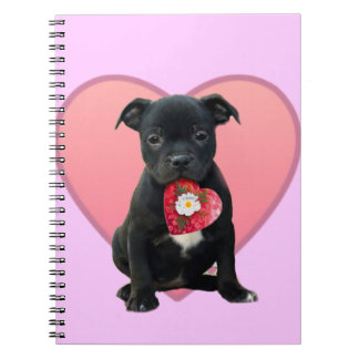 Stafforshire bull terrier puppy notebook
