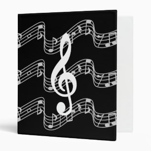 Staffs and Treble Clef on Black Binder
