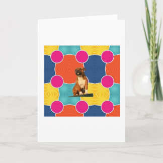 Staffy bright colours card
