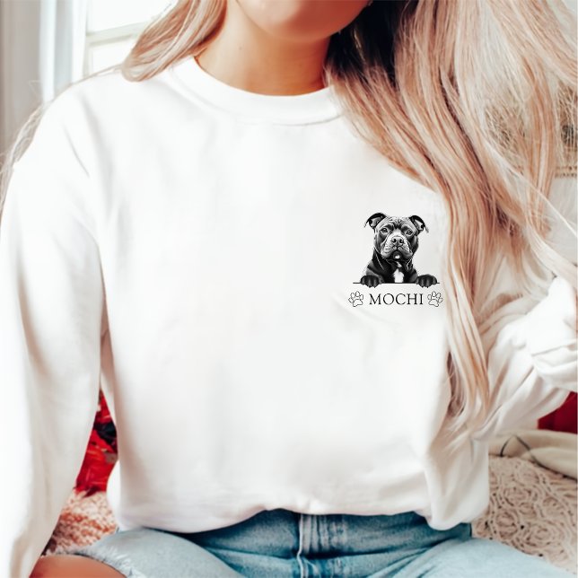 Staffy Dog Hand Drawing Personalized Sweatshirt (Creator Uploaded)