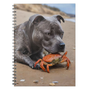 Staffy Is Friends With A Beach Crab, Notebook