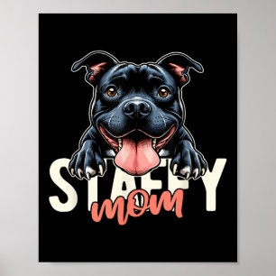 Staffy Mom Staffordshire Bull Terrier Dog Tattoo F Poster