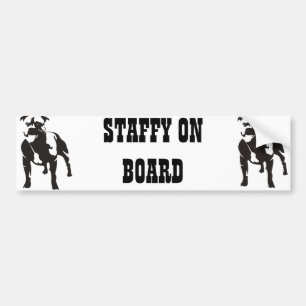 Staffy on Board Bumper Sticker