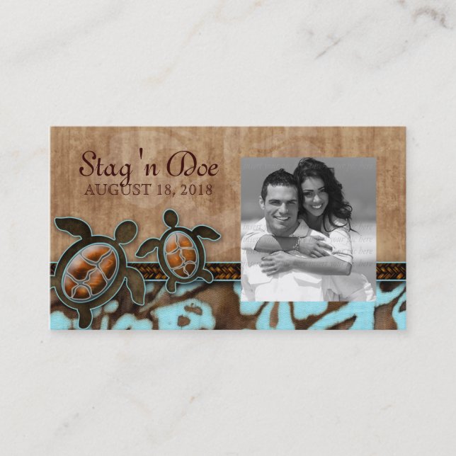 Stag and Doe Tickets Beach Turtles Brown Blue (Front)
