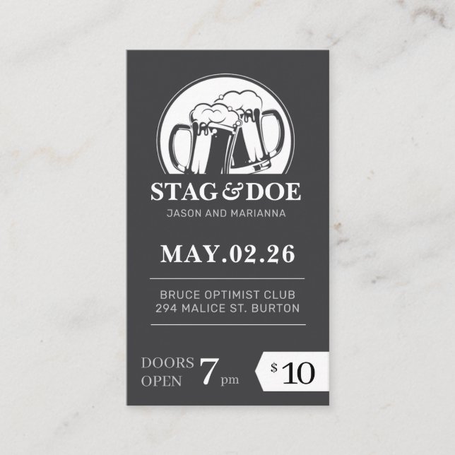 Stag and Doe Tickets Classic Beer Party (Front)