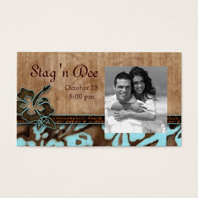 Stag and Doe Tickets Hibiscus Flower Blue (Front)