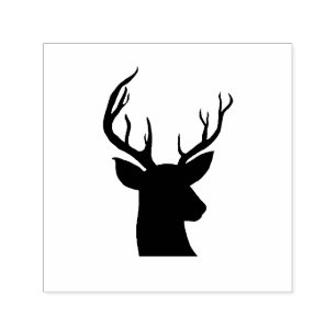 Stag Antler Rustic Country Drawing Self-inking Stamp