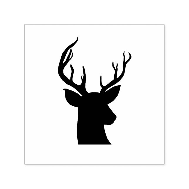 Stag Antler Rustic Country Drawing Self-inking Stamp (Design)