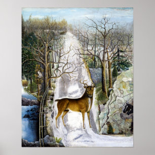 Stag at Echo Rock Poster