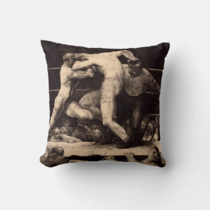 Stag at Sharkey's by George Bellows Throw Pillow