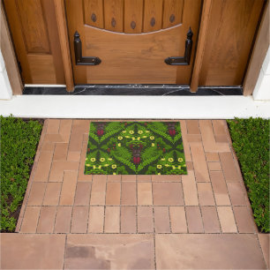 Stag beetle and ferns, green leaves doormat