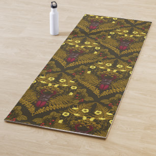 Stag beetle and ferns yoga mat