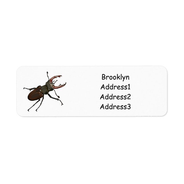 Stag beetle cartoon illustration (Front)