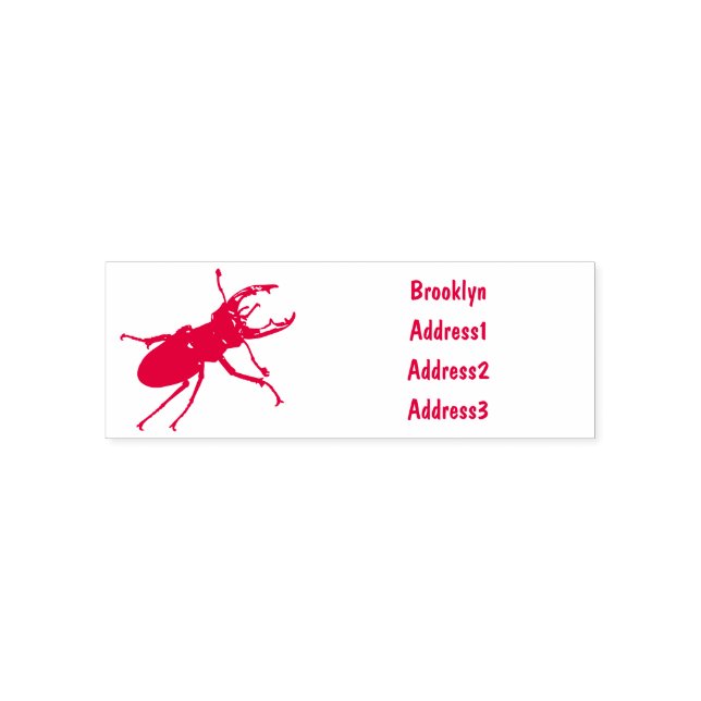 Stag beetle cartoon illustration self-inking stamp (Design)