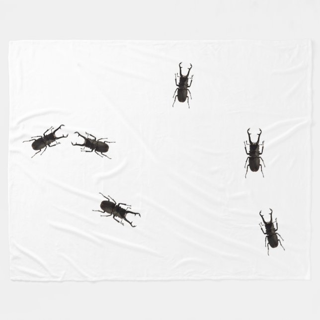 Stag Beetle Fleece Blanket (Front (Horizontal))