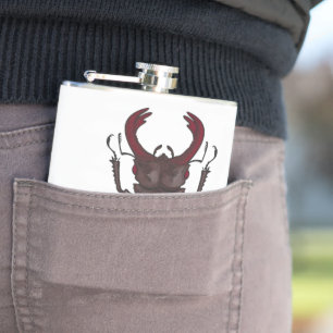 Stag beetle hip flask