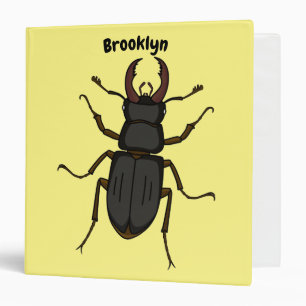 Stag beetle insect illustration binder