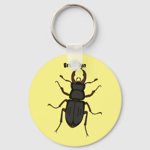 Stag beetle insect illustration keychain