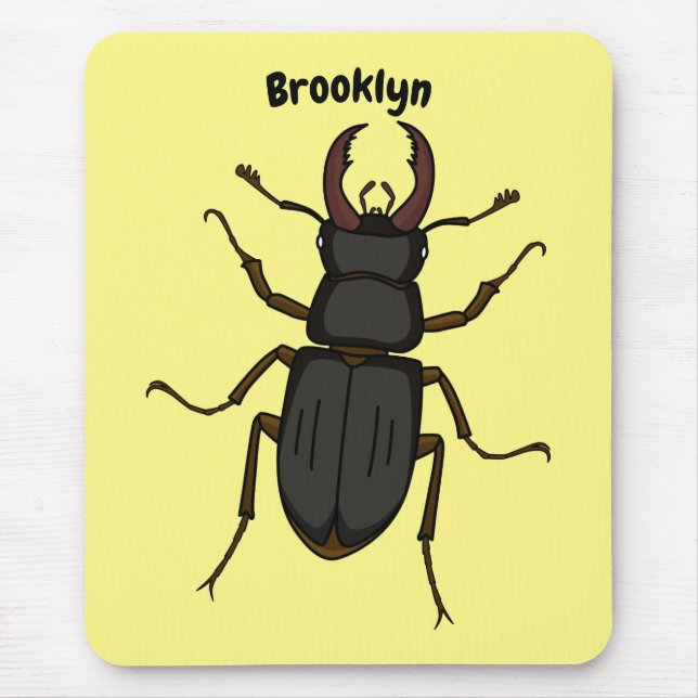 Stag beetle insect illustration mouse pad (Front)